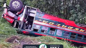 accidente de bus en San Antonio Suchitepéquez