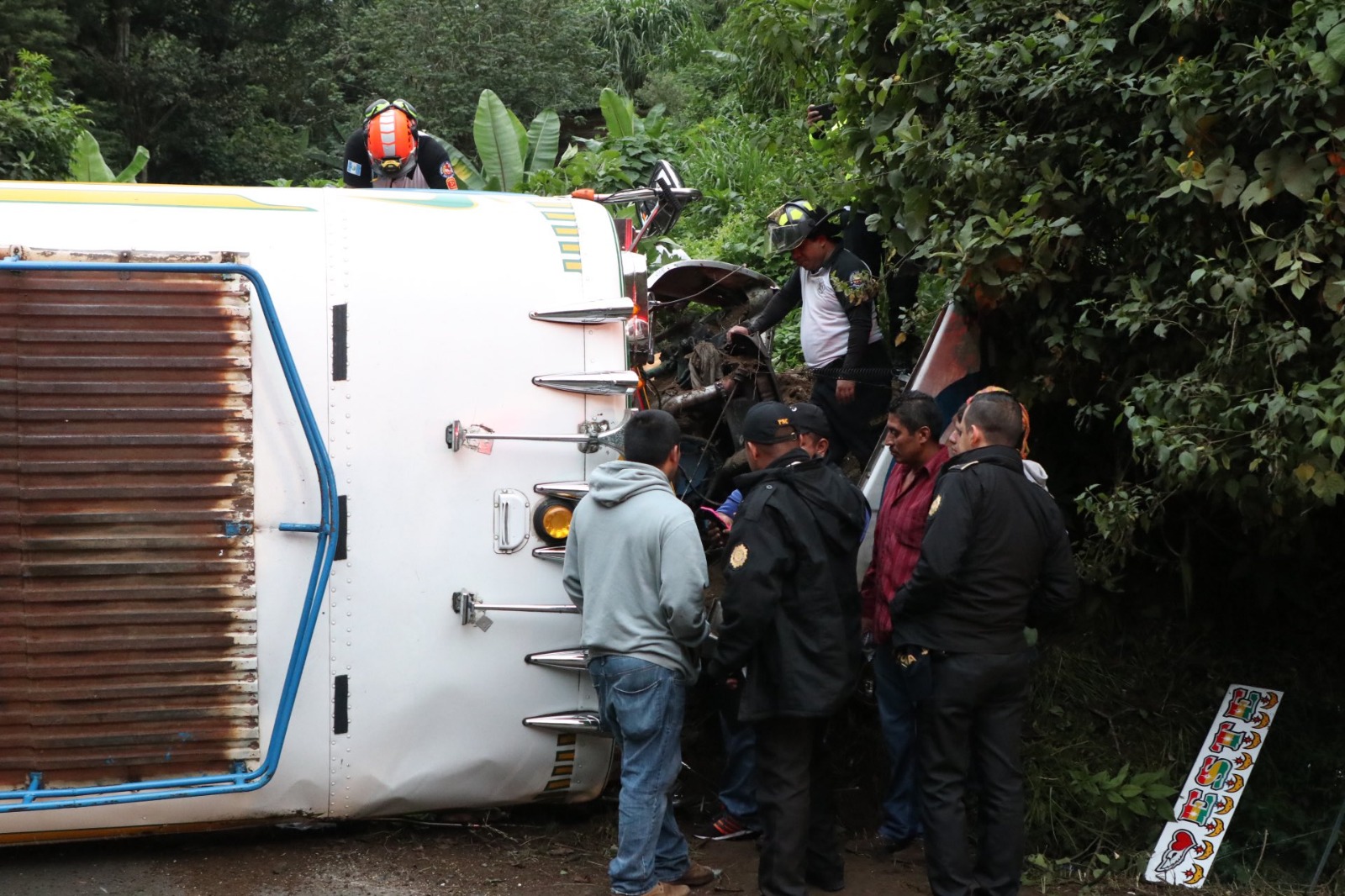 accidente de bus en San José Pinula