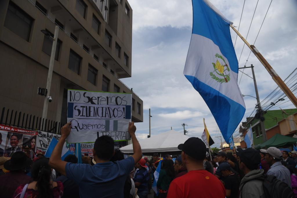 manifestación de los 48 Cantones de Totonicapán frente a sede del Ministerio Público