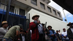 segundo día de manifestación de los 48 Cantones de Totonicapán frente el Ministerio Público