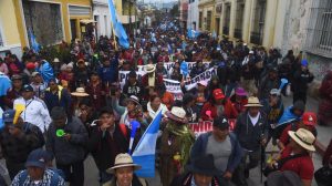 manifestación de autoridades indígenas en la capital
