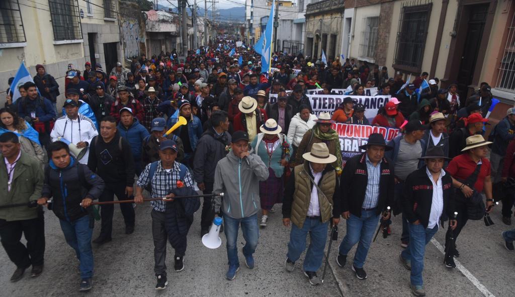 manifestación de autoridades indígenas en la capital