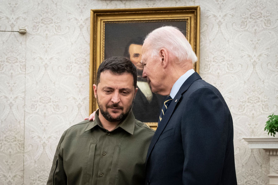 Volodymyr Zelensky y Joe Biden