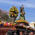 Procesión de La Reseña, Jesús de la Merced, a su paso por el parque Colón