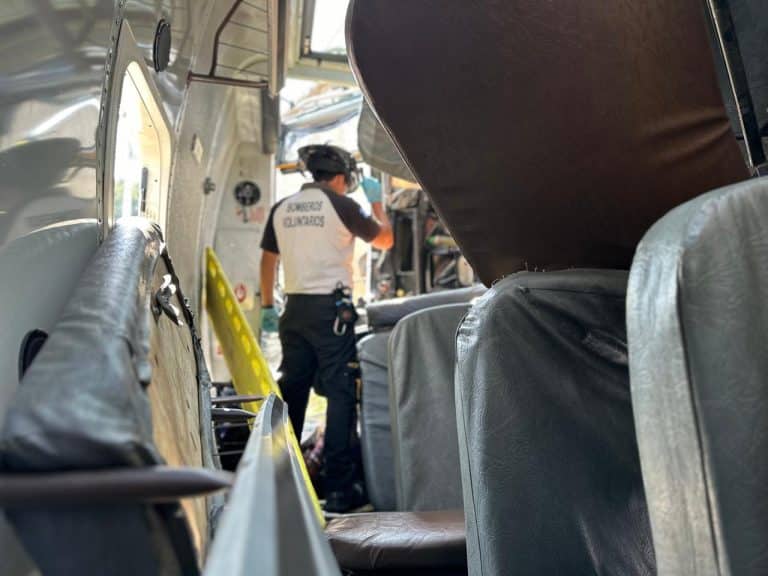 Accidente de bus extraurbano en Km.19.5 de ruta Interamericana