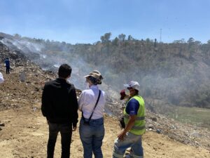 gobernador departamental de Guatemala verifica incendio en Amsa