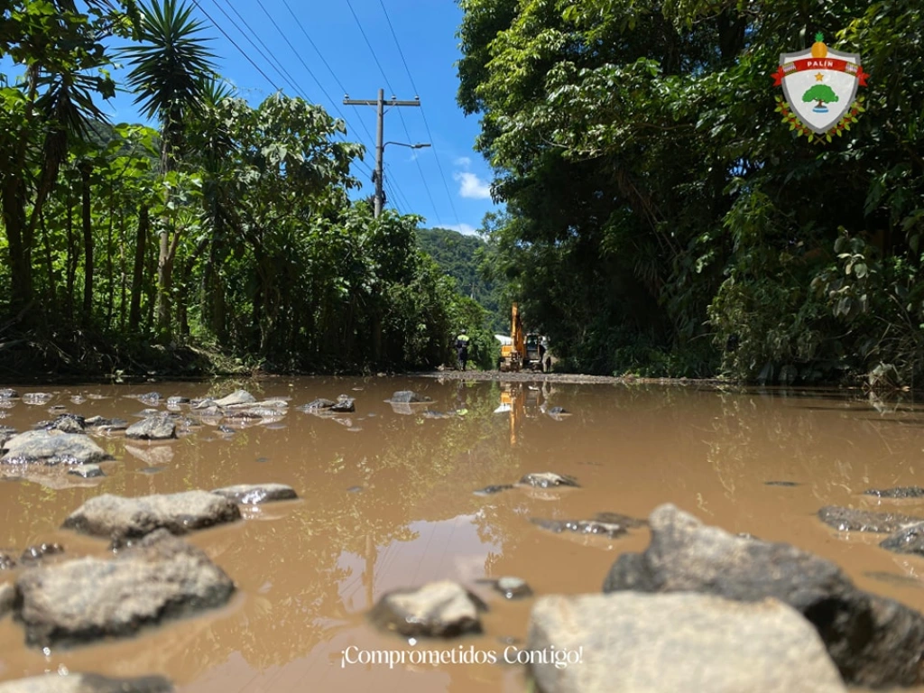 daños en carreteras en Palín, Escuintla, derivado de las lluvias