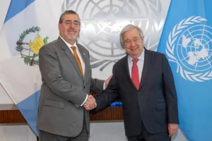 presidente Bernardo Arévalo se reúne con secretario general de la ONU