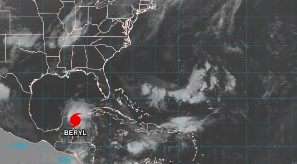 Huracán Beryl sobre México