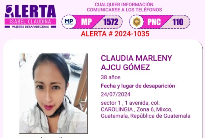 mujer desaparecida en Mixco