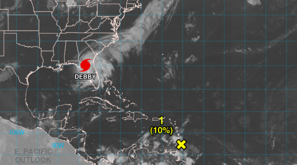 Huracán Debby sobre Florida, agosto 2024