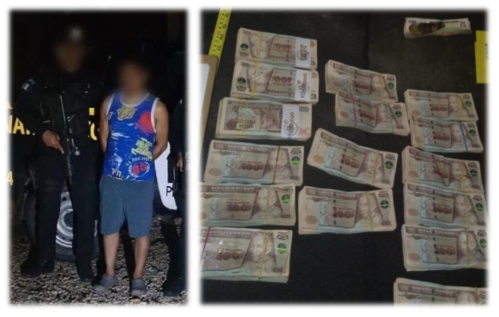 capturado con dinero en efectivo en Petén