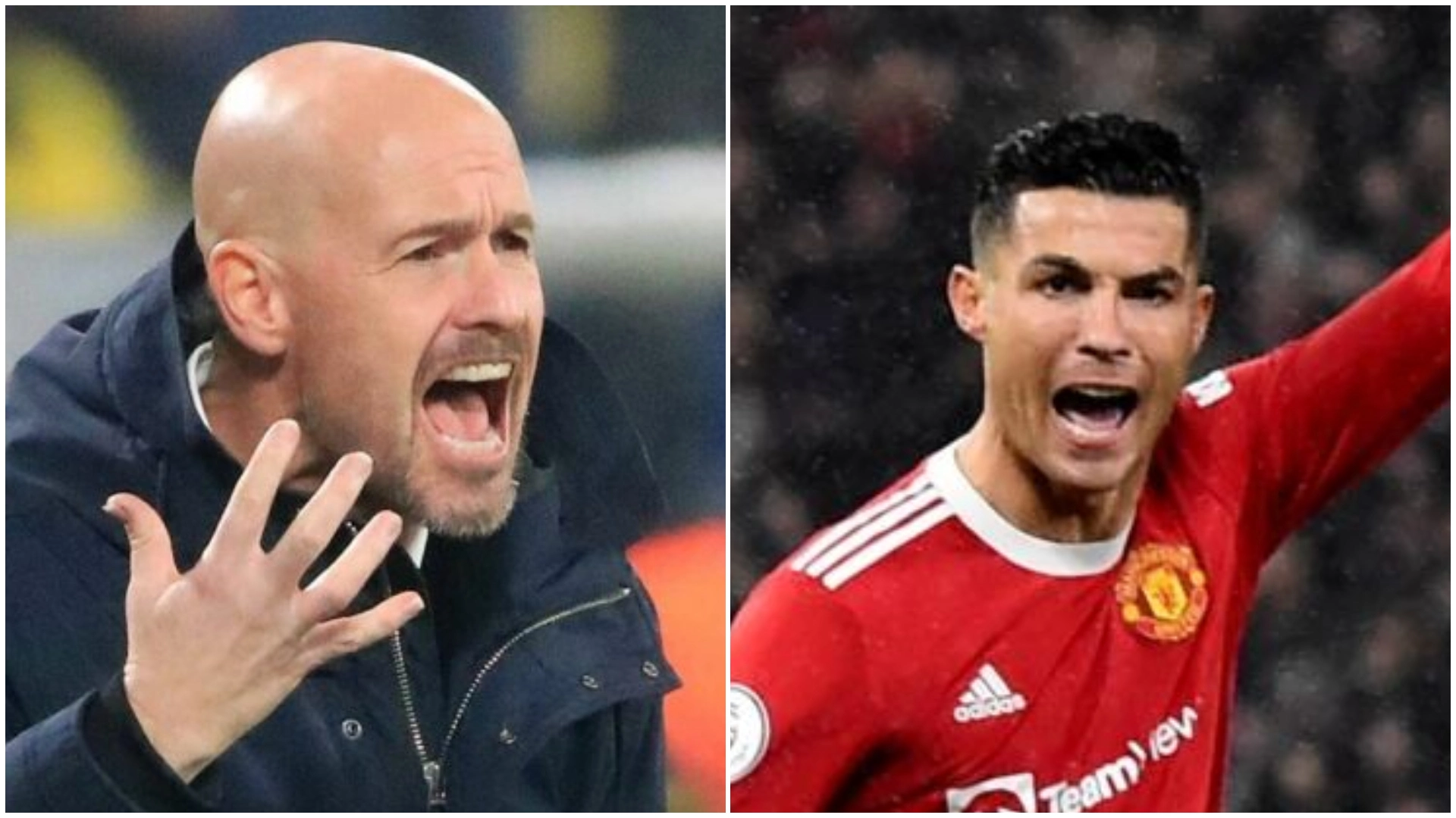 Erik Ten Hag y Cristiano Ronaldo