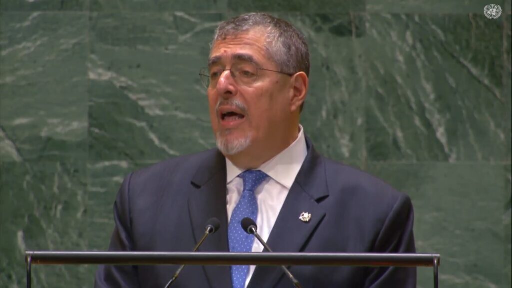 presidente Bernardo Arévalo en asamblea de ONU