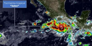 Huracán John en el sur de México