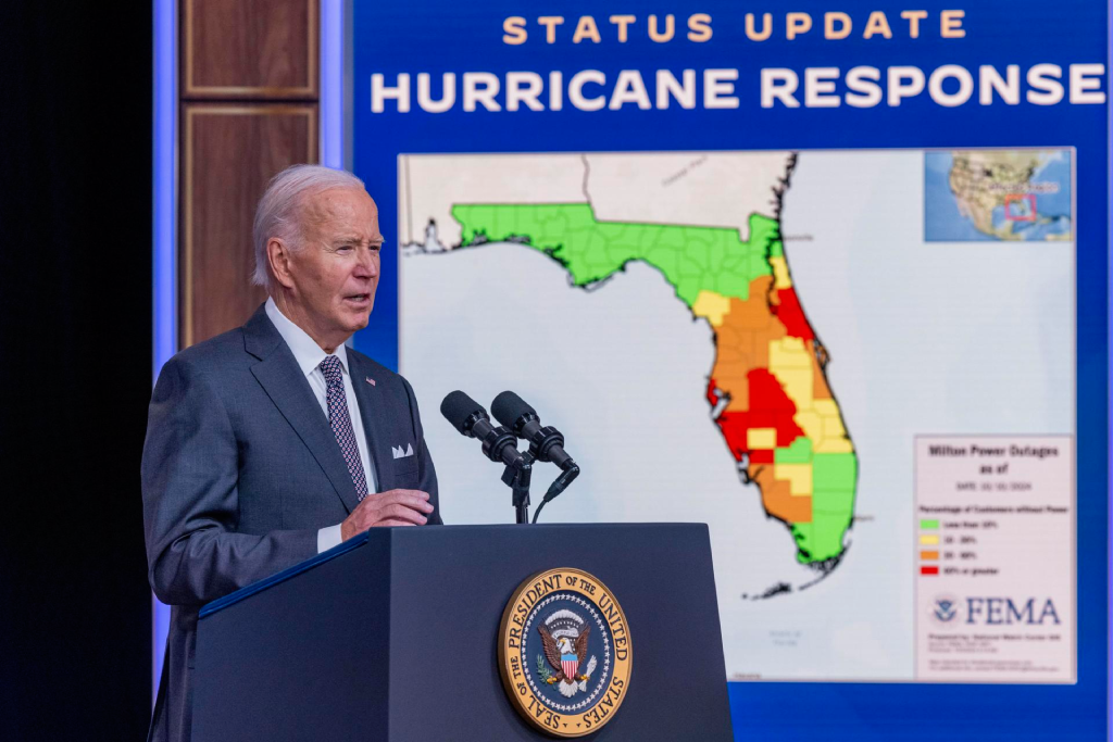 Joe Biden habla sobre el huracán Milton