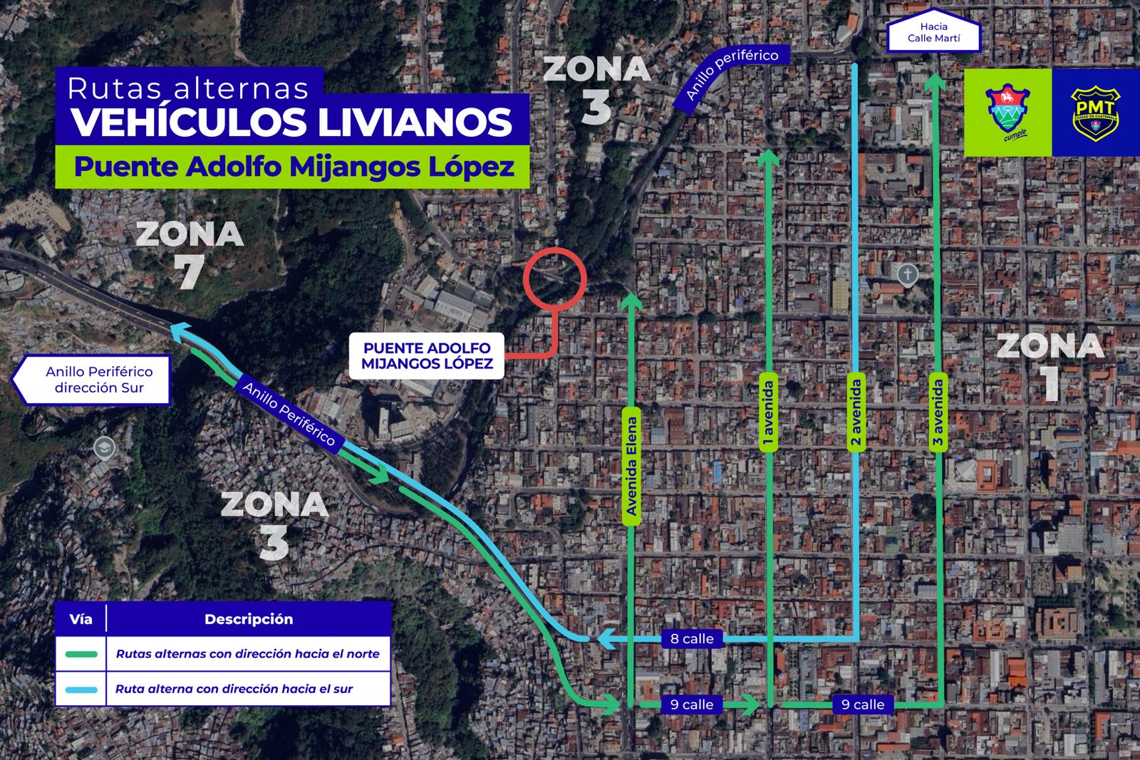 cierres por trabajos en puente Bran, zona 3