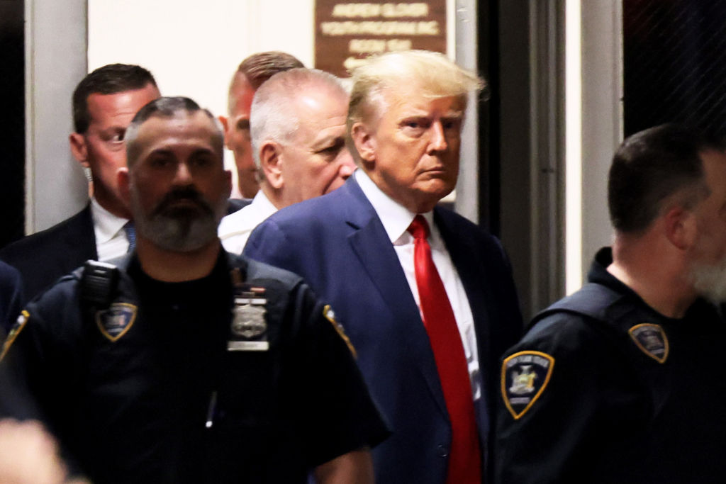 Donald Trump en un tribunal en Manhattan