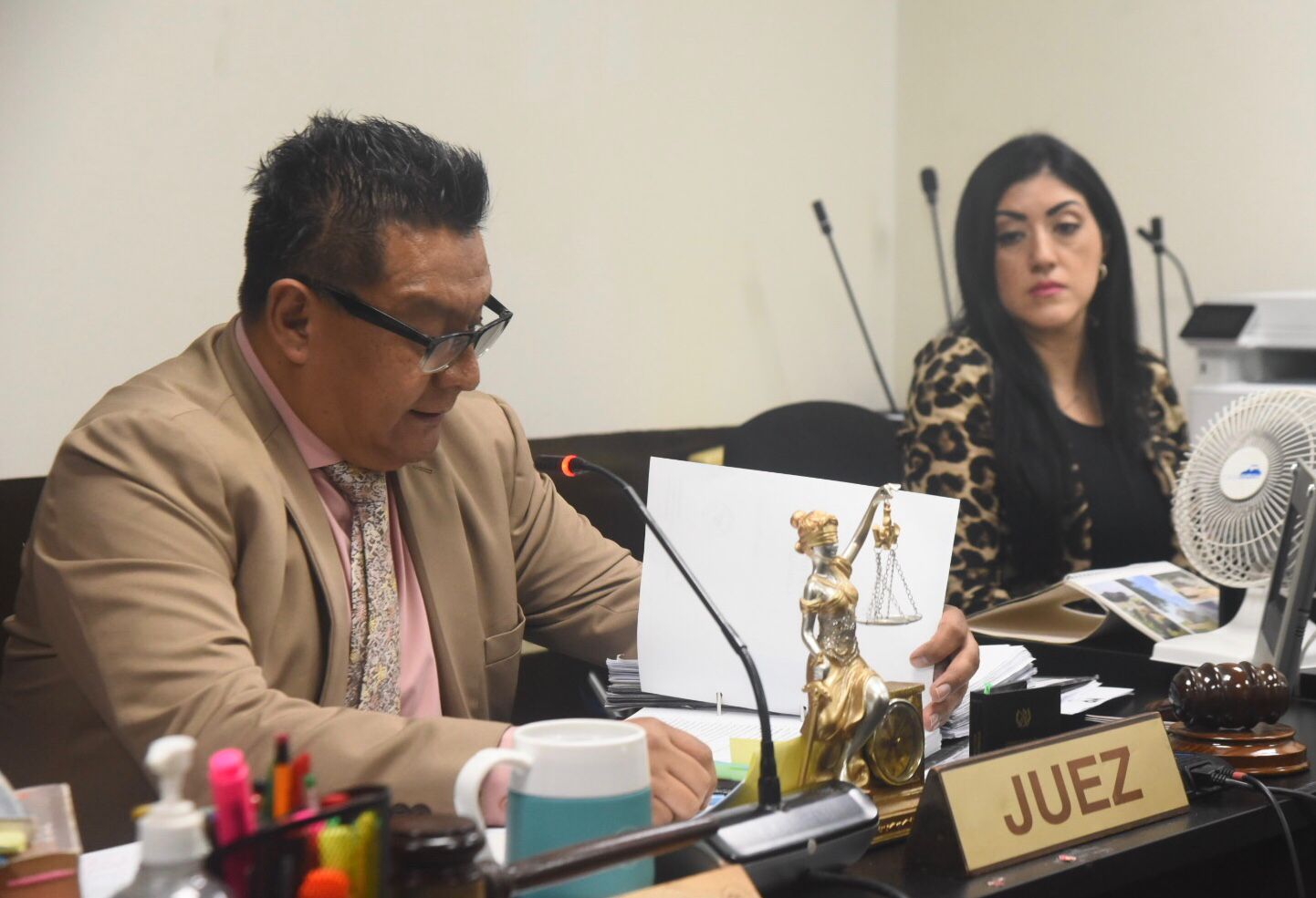 El juez Pedro Laynez en una audiencia del caso del crimen contra Floridalma Roque