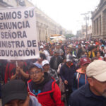 Manifestación del magisterio liderado por Joviel Acevedo recorre la capital