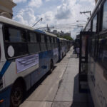 Pilotos de buses de Transurbano protestan en la capital